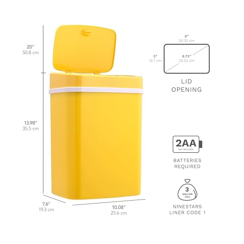 Basura automática rectangular con sensor de movimiento y tapa sellada 3 gal. miniatura 4