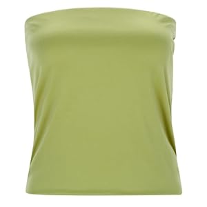 Generisch Slim Fit Trägerloses Oberteil Olivgrün