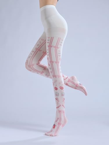 Image of Sahabowi Women's Sheer Tights, Digital Print Designs Stockings