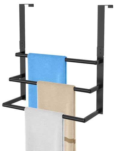 ✅ 10 Best Over the Door Towel Rack 9 16Inch Over The Door Towel Rack, DOKU Stainless Steel Door Towel Hanger, Over Door Towel Holder with 3 Tier Towel Bars, Over Door Towel Storage for Bathroom, Matte Black