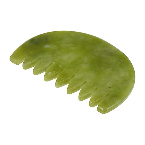TOVINANNA 1pc Jade Comb Scraper Tool Massage Roller Comb Jade Body Massager Jade Scalp Massager Scraping Comb for Head Hair Scalp Massager Scraping Massage Tool Natural Jade Green