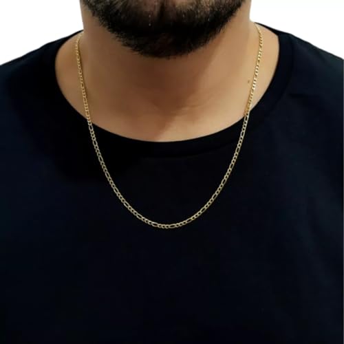 Conjunto Ouro 18k Grumet 3x1 Corrente Dourada E Pulseira 3x1 Banhado A Ouro Masculino