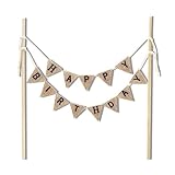 Alles Gute zum Geburtstag Kuchen Dekoration, Geburtstag Kuchen Topper Banner, Geburtstagskuchen Vintage Leinen Banner für Geburtstags Wimpel Topper für Party Dekoration Zubehör(STYLE:1)