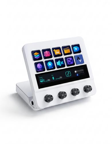 Image of APEX LIGHT Stream Dock Pro - White Studio Controller with LCD Keys, Dials & Touch Strip Programmable Macro Keypad for Streaming, Video Editing & Workflow Automation | Windows & Mac | 1-Year Warranty