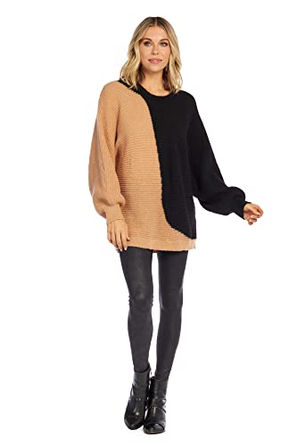 Image of Mud Pie Women's Maple Womens Colorblock Oversize Sweater
