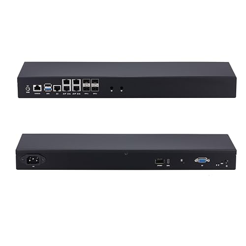 Qotom 1U High-Speed Router Q20342G9 Atom Processor C3808 2.00 GHz,12 Cores (32GB RAM 512GB SSD) 5X 2.5G LAN 4X 10GbE SFP+ Router/Firewall/Proxy 24/7