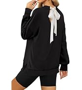 Lrady Womens Oversized Sweatshirts Crewneck Long Sleeve Tops Casual Fall Fashion Pullover Blouse ...