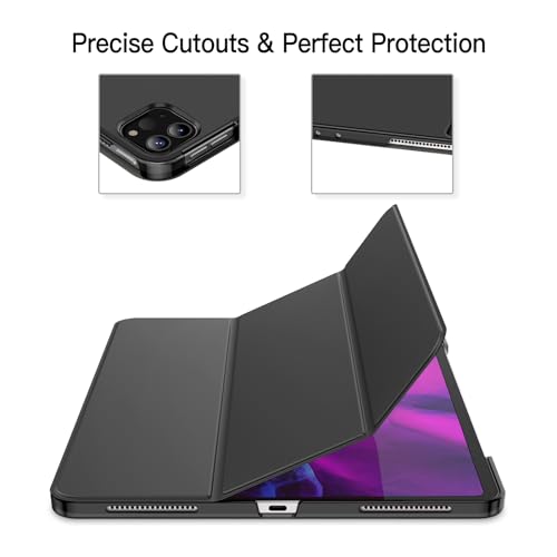 JETech Case for iPad Pro 12.9-Inch (2020/2018 Model, 4th/3rd Generation), Compatible with Pencil, Cover Auto Wake/Sleep (Black)
