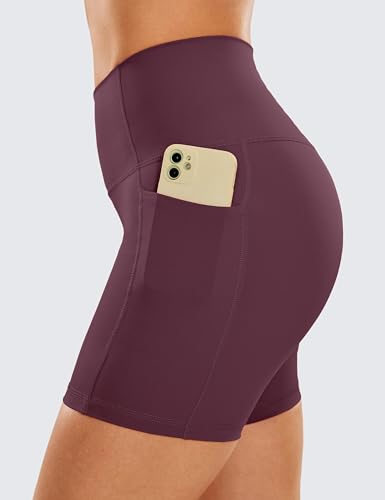 Image of CRZ YOGA Biker Shorts Pockets 5 inch | Naked Feeling, Sleek, Decent Compression, Yoga, High Waisted, for Women