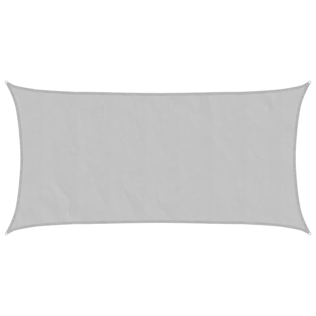 Voile d'ombrage rectangulaire 7x4 m résistante à l'eau et aux UV en tissu Oxford gris clair