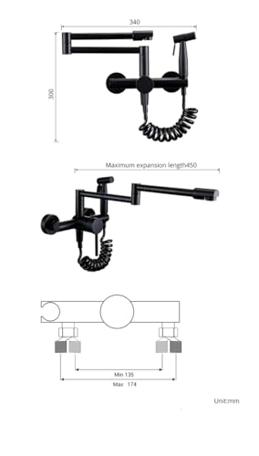 Robinet de cuisine Solid B noir mat au design minimaliste