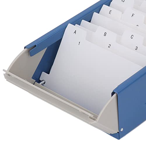 Qcwwy Business Card Holder, A To Z Index Extendable Business Card Box with Clear Cover Storage up to 800 Cards(Blue) - Image 3