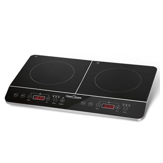 ProfiCook inductiekookplaat met glaskeramisch oppervlak | Inductiekookplaat 2 platen | Kookplaat met 180 min. timer & 16 standen | Inductieplaat met automatische uitschakeling | 3500 W | PC-DKI 1067