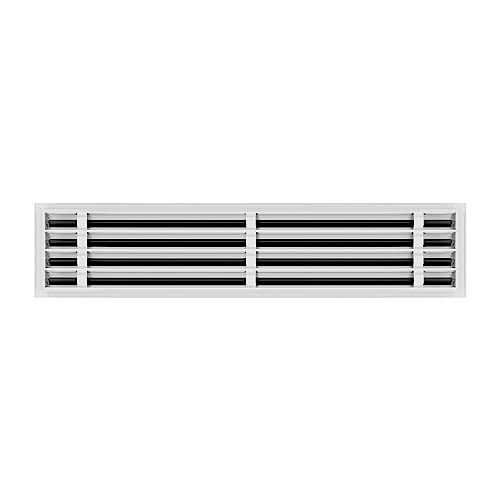 Image of BUILDMART - 36x8 White Modern AC Vent Cover - Decorative Air Vent - Standard Linear Slot Diffuser - Register Grille for Ceiling, Walls & Floors - Texas Buildmart