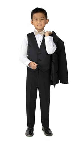 Spring Notion Boys' Pre-Tied Banded Satin Bow Tie Small Champagne3