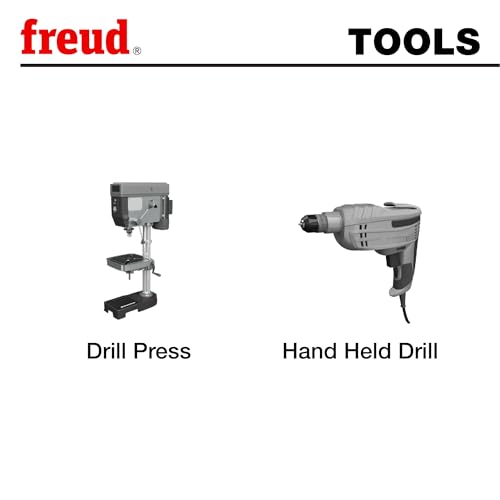 Freud 7-Piece Precision Shear Forstner Bit Set 1/4" to 1" with Serrated Edges for Flawless Cutting - Ideal for Flat Bottom Holes, Includes 1/4" to 1" Bits, Razor-Sharp Spur - PB-107B