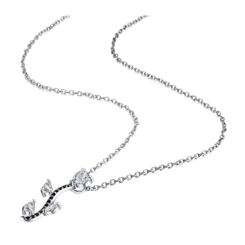 Collier de bijoux fins pour femmes avec pendentifs élégants en pierre noire et blanche