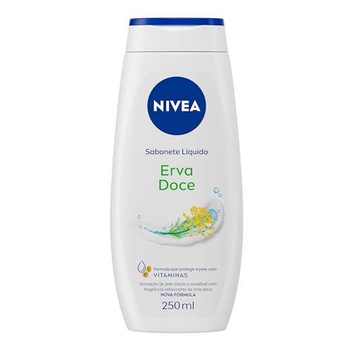 NIVEA Sabonete Líquido Erva Doce 250ml, Limpeza Corporal, Pele Macia, Vitaminas, Equilíbrio com o pH, Fragrância Refrescante