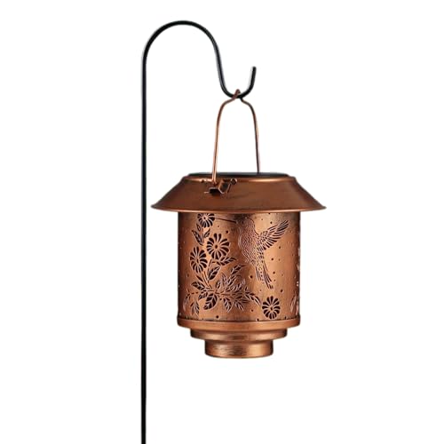 Farolillo Solar De Colibrí Para Exterior,Luces Solares De Colibrí Para Jardín - Arte en Metal Impermeable para , Patio, Porche, Césped y Senderos
