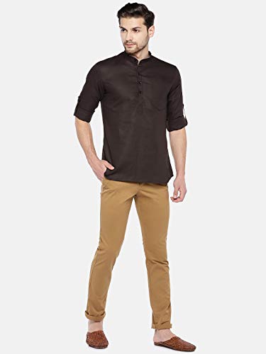 Image of Rajubhai Hargovindas Men's Linen Straight Short Kurta