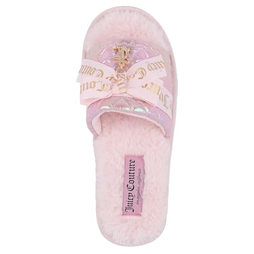 Juicy Couture Women's Faux Fur Slide Sandal Slippers, Open Toe, Comfortable Indoor Outdoor House Shoes3