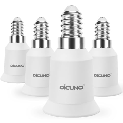 DiCUNO 4-Pack E14 to E27 Socket Adapter Socket Convertidor Adaptador de base para bombillas LED, incandescentes y bombillas CFL