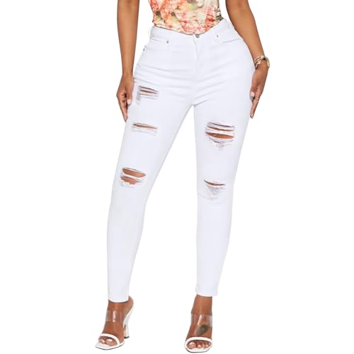 LONGBIDA High Waisted Ripped Skinny Jeans for Women Slim Fit Stretchy Distressed Jeans Y2K Destroyed Ankle Denim Pants2