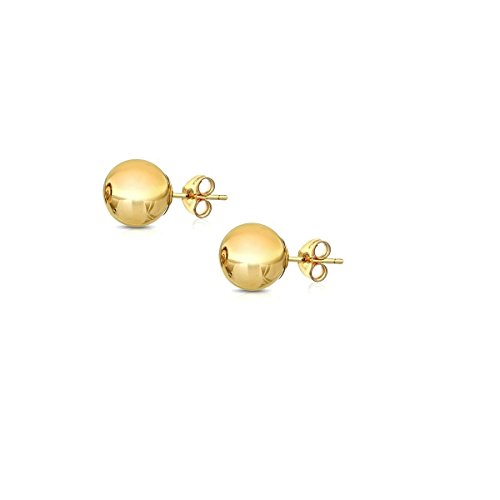 Orostar 14K Gold Ball Stud Earrings, Sizes 3MM-8MM (Yellow Gold, 3)