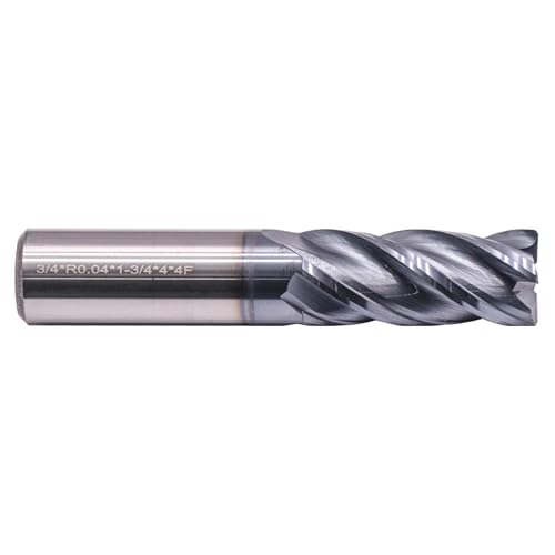 Image of 3 /4 inch 4 Flute Variable Carbide End Mill, 0.04 inch Corner Radius, AlTiN Coated | Variable Helix, Solid Carbide, 3 /4 inch Cutting Diameter, 3 /4 inch Shank Diameter, 1-3 /4 inch Length of Cut, 4 inch Overall Length