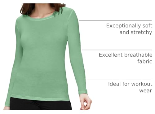 Image of Natural Uniforms Women's Long Sleeve Underscrub T-Shirt - Cotton Blend Scrub Base Layer for Nurses & Medical Professionals