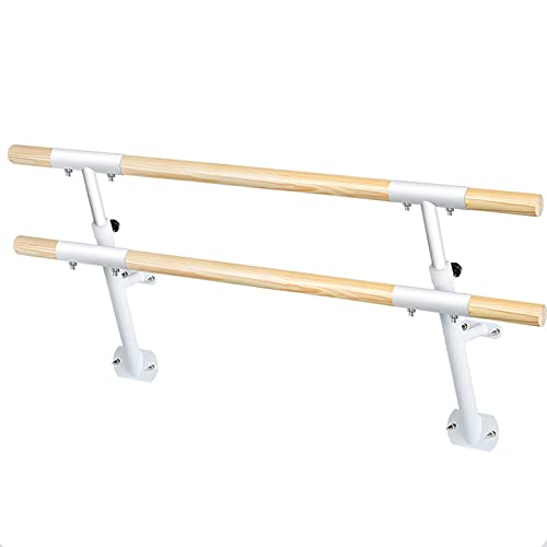 Sbarra da Balletto Doppia, Sbarra da Balletto a Parete 100/150 cm per la casa, Soggiorno, Sala da Ballo, Balletto di Stretching per Bambini Adulti (Dimensioni: 150 cm, Colore: Bianco)