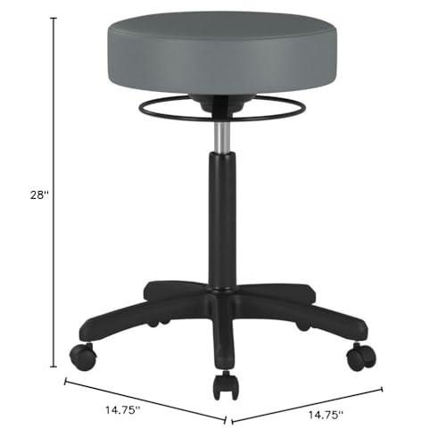 Image of Perch Life Height Adjustable Stool | Medium Bench Height 20.5-28 inch | Cinder Fabric