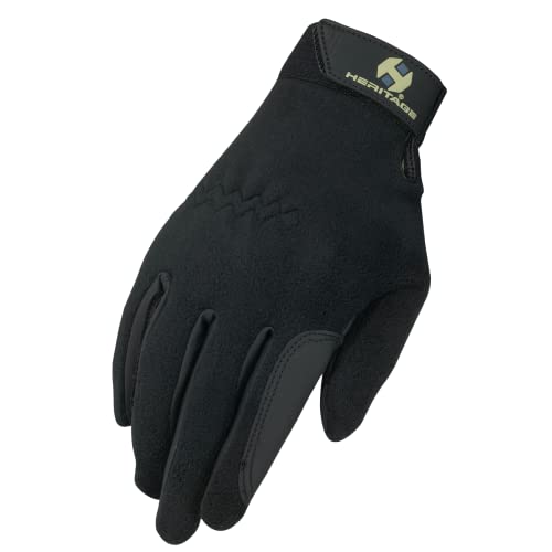 Heritage Performance Gloves, Performance Fleece Glove, Size 4, Black