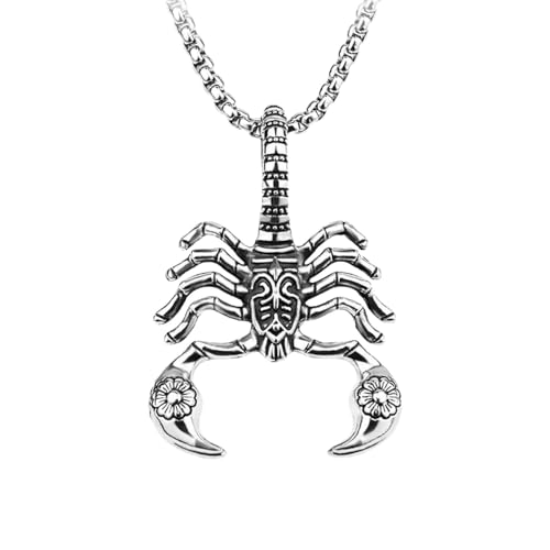 Collier pendentif hip hop scorpion avec chaîne rétro pour soirée branchée