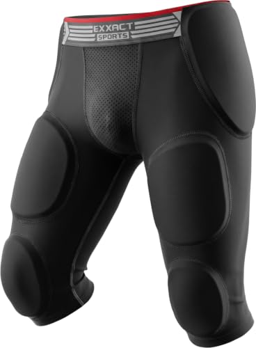 Exxact Sports Battle 7-Pad Adult Football Girdle for Men with Cup Pocket, Lightweight Padded...