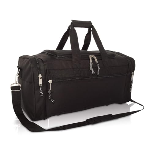 Image of DALIX 21 inch Blank Sports Duffle Bag Gym Bag Travel Duffel Adjustable Strap in Black
