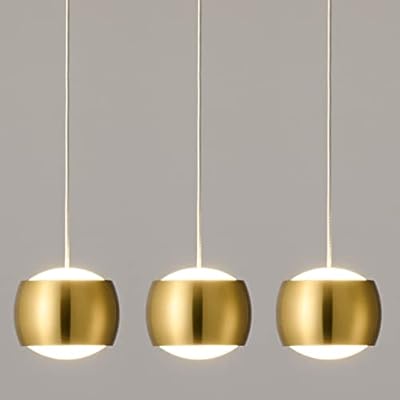 ADCTHOME Modern LED Dimmable Pendant Light fixtures,Mini Island Pendant Lighting for Kitchen Island Dinning Room,Bedroom,Bar, Kitchen Island Ceiling Hanging Light Fixtures(gold-3-Pack)