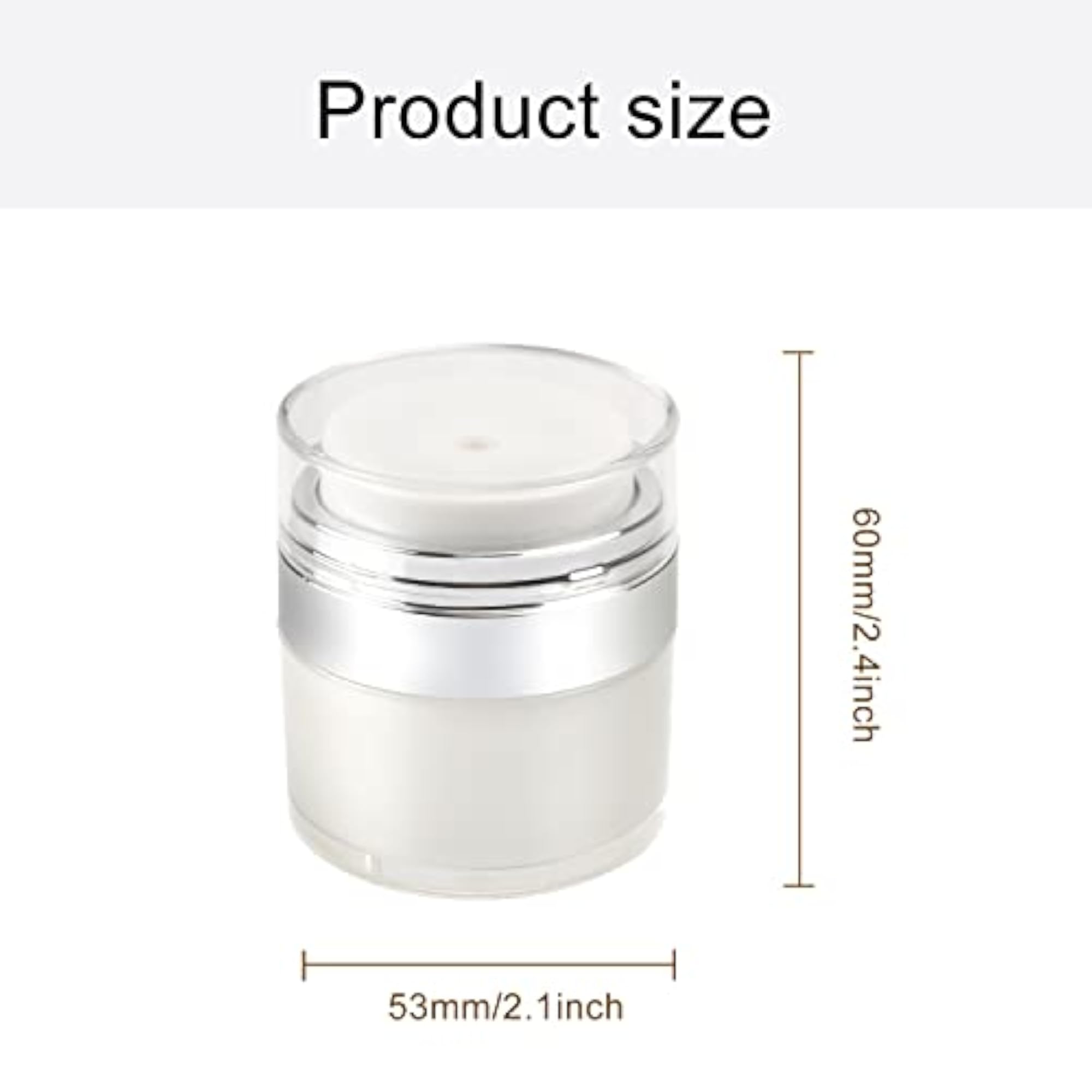 4 Pack Airless Pump Jar, Refillable Acrylic Cosmetic Container