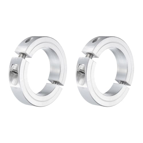 uxcell 2Pcs Double Split Clamp-On Shaft Collar 2" Bore, Aluminum Alloy