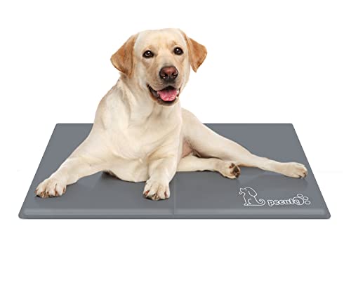 Pecute ペットひんやりマット 65*50cm 犬 猫 うさぎ ペット用 クールマット ひえひえ 熱中症対策 涼感 冷感マット 冷却マット 夏用 暑さ対策 グレー M
