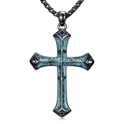 Cross Necklace for Men 925 Sterling Silver Celtic Cross Pendant Christian Jewelry Religious Christmas Gifts for Women