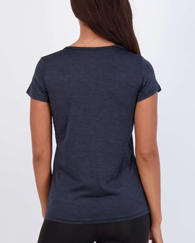 Real Essentials 5 Pack: Women's Short Sleeve V-Neck Activewear T-Shirt Dry-Fit Wicking Yoga Top (Available in Plus)