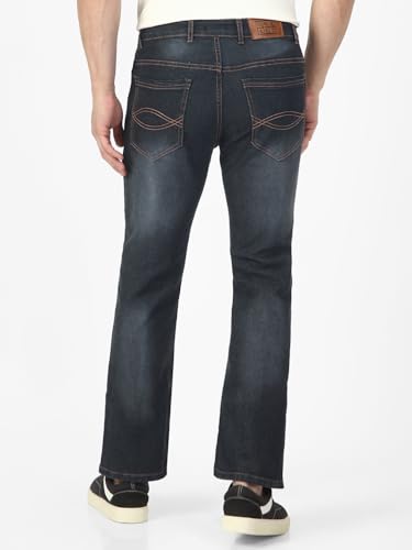 Image of Urbano Fashion Men's Stretch Fit Mid Rise Washed Bootcut Jeans Stretchable