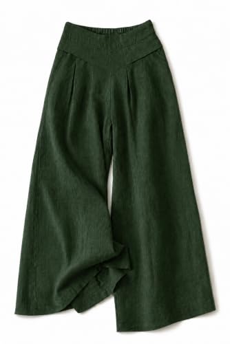 Image of Jawdrobe Women's Pure Cotton Flare Palazzo Pant | Wide Leg Trouser | Casual Office Wear | Relaxed Fit- Semi-Elastic High Waist