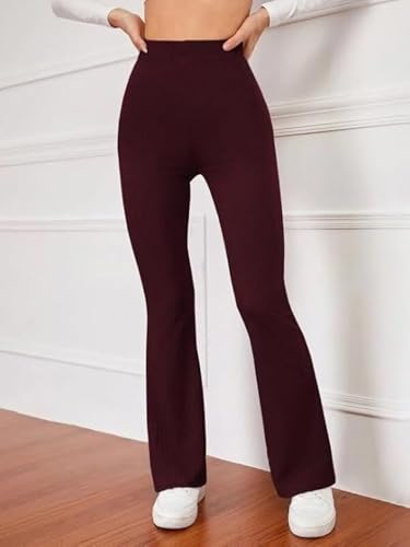 Image of Leriya Fashion Women's Stretch Fit Mid Rise Western Ribbed Stretchable Trousers || Casual Wear Jogging Wear || Sweatpants || Lightweight Wear.
