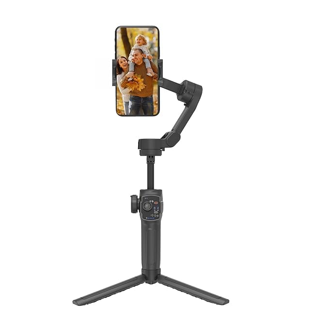 Image of Gimbal stabilizer for Smartphone Foldable Q08 Stabilized Photo & Video Shoot (Single Axis Gimbal)