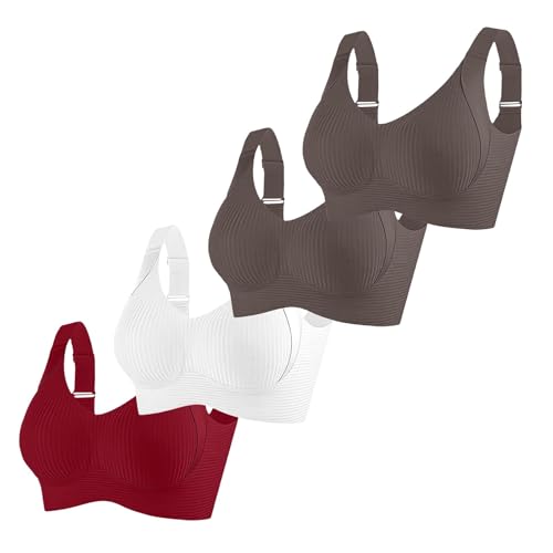 Lot de 4 soutiens-gorge sans armatures pour femme : maintien sans couture au quotidien