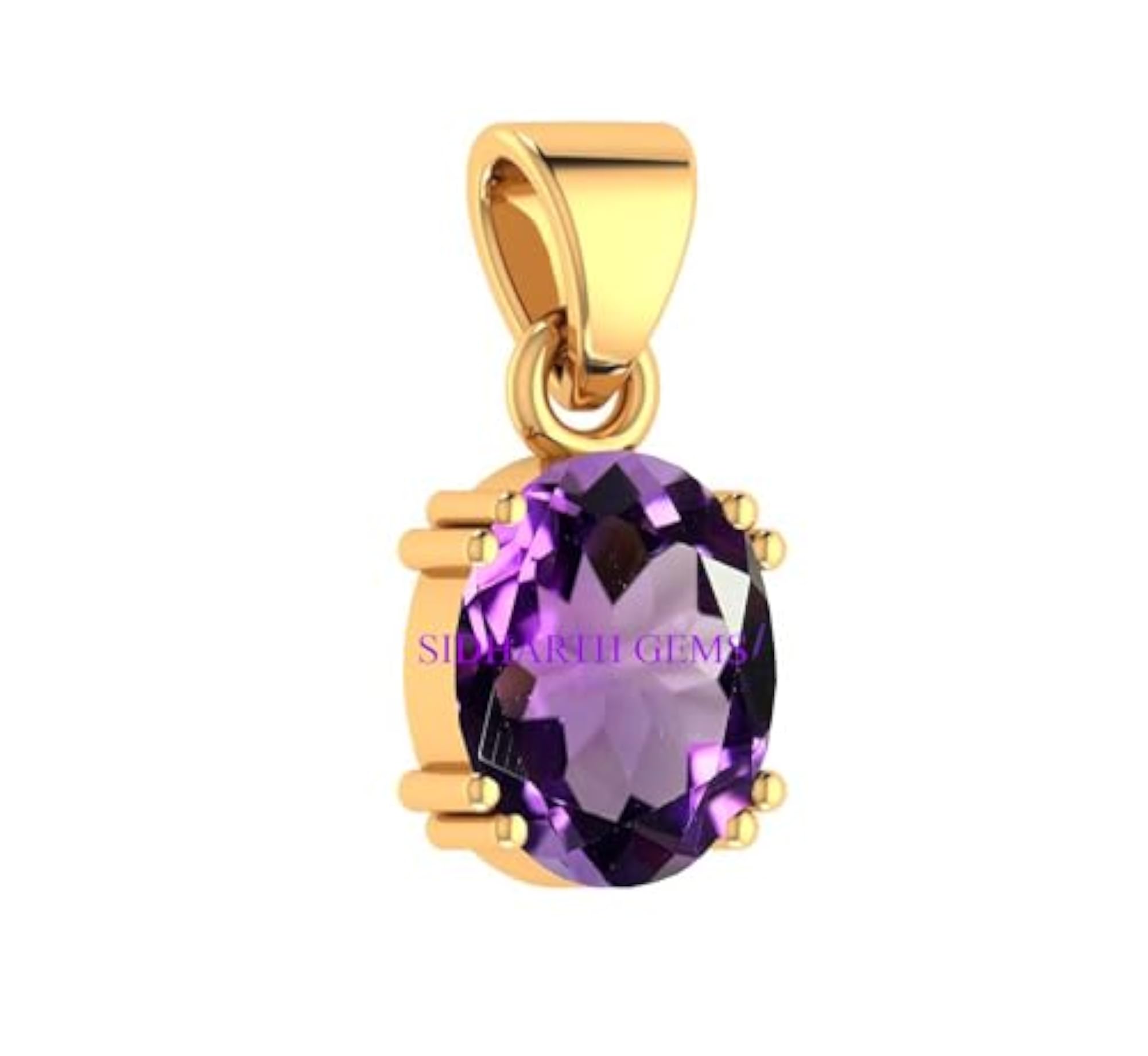 10.00 Carat Katela Amethyst Gold Plated Pendant