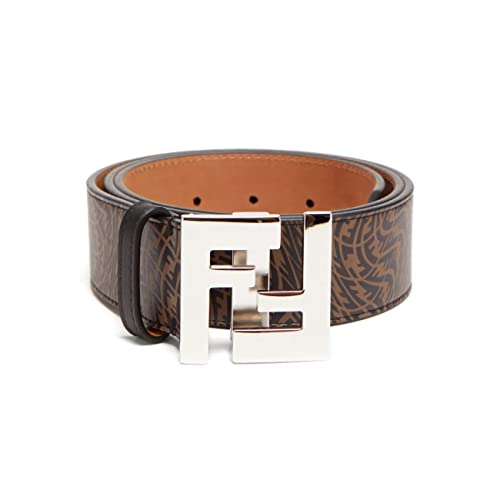Fendi x Sarah Coleman FF Vertigo Brown Leather Belt 110/44 7C04032