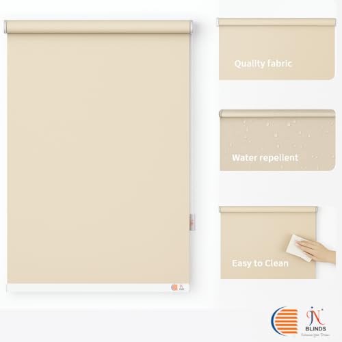 Image of 100% Blackout Roller Blinds for Windows | UV Protection & Thermal Insulated Fabric | Privacy Window Shades for Home & Office | Easy Install